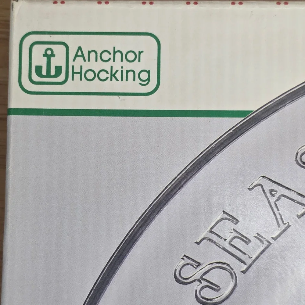 Christmas Anchor Hocking Seasons Greetings Wreath Serving Platter in Box 100/666